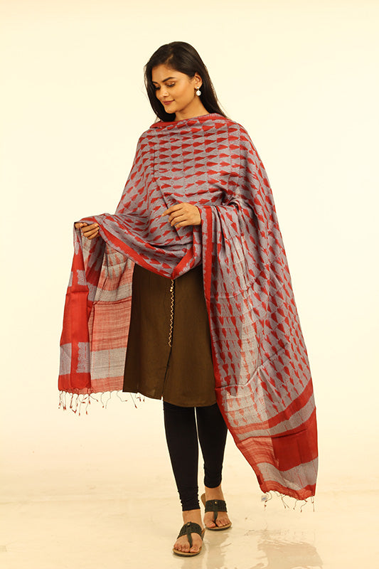 Hand Woven Shibori Silk Dupatta | SHOBITAM