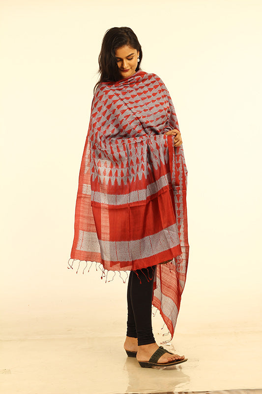 Hand Woven Shibori Silk Dupatta | SHOBITAM