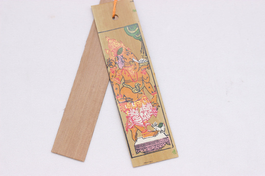 Authentic Pattachitra Ganesha Palm leaf Bookmark, Gift