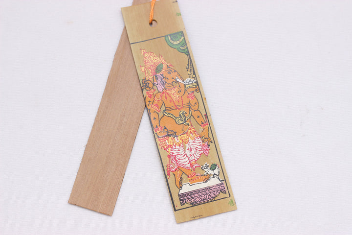 Authentic Pattachitra Ganesha Palm leaf Bookmark, Gift