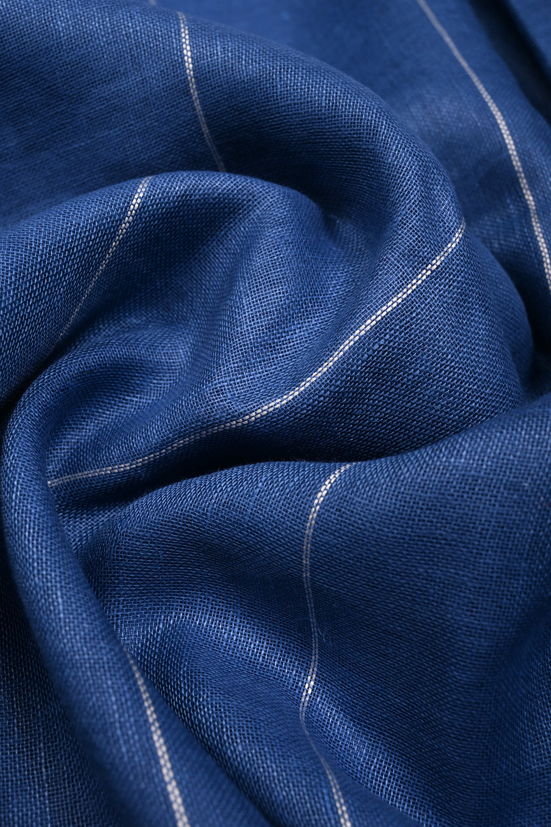 Blue Linen by Linen Saree with Stripes Pattern | SHOBITAM