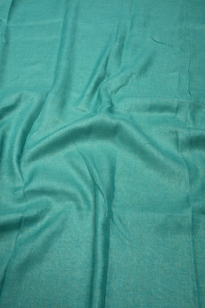 Lime Green Half and Half Tissue Linen Saree with Stripes Pattern  | SHOBITAM