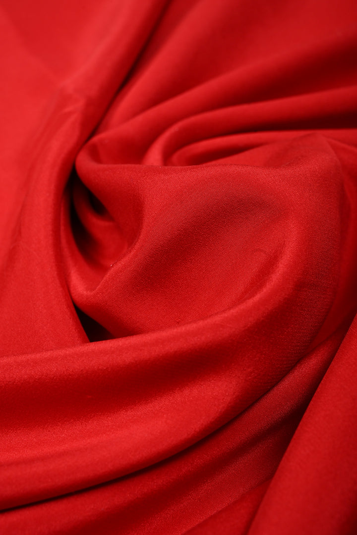 Blood Red Mysore Silk Saree with Contrast Zari Border  | SILK MARK CERTIFIED | SHOBITAM