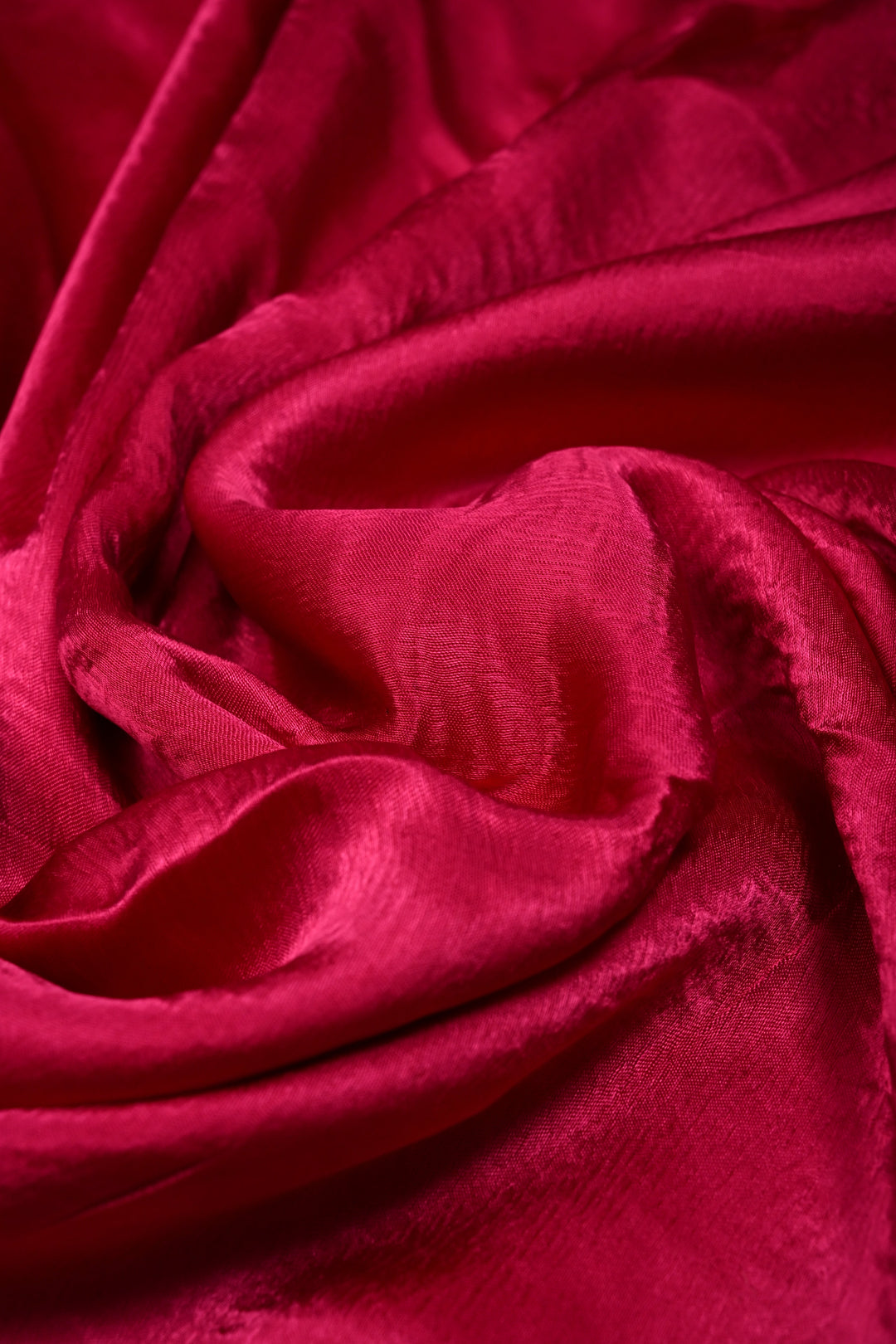 Hot Pink Satin Georgette Saree with Antique Matte Finish Cutdana, Sequins and Moti Embellishment and Scallop Border | SHOBITAM