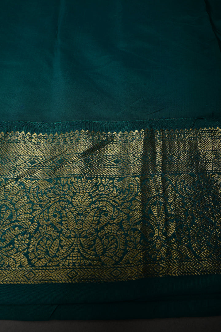 Cobalt Blue Bandhni Design on Pure Kanjivaram Silk Jugalbandi Saree with Pen Kalamkari Panel and Contrast Zari Border | SILK MARK CERTIFIED | SHOBITAM