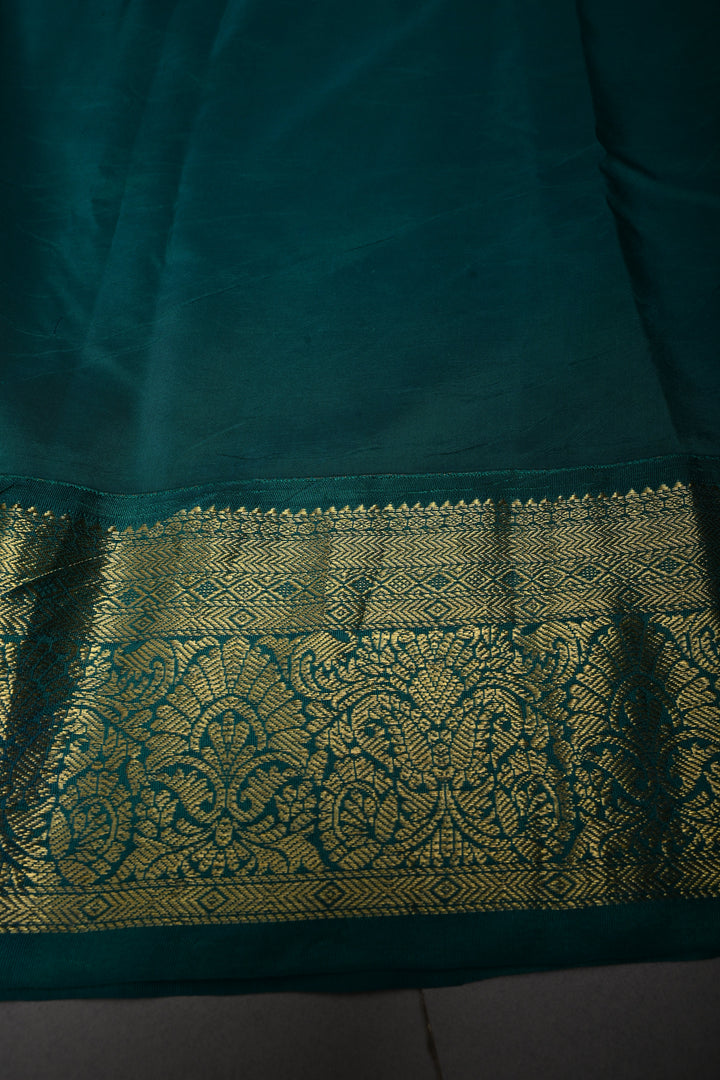 Brick Red Bandhni Design on Pure Kanjivaram Silk Jugalbandi Saree with Pen Kalamkari Panel and Contrast Zari Border | SILK MARK CERTIFIED | SHOBITAM