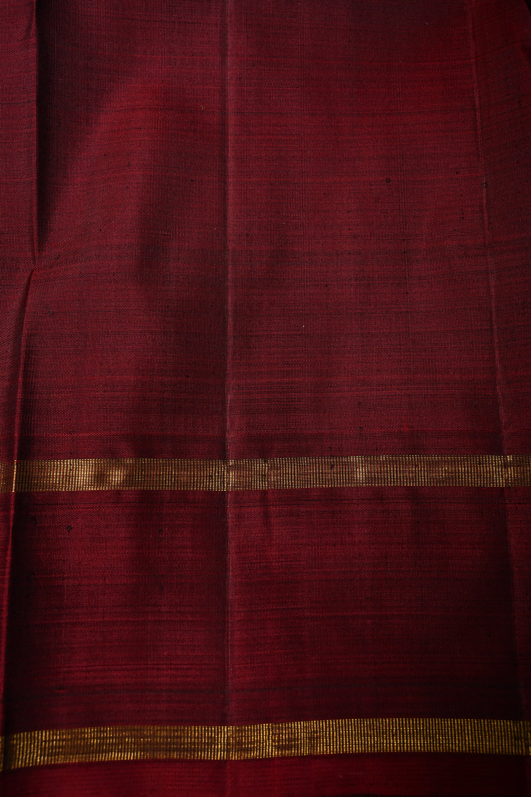 Hunter Green Kanjivaram Pure Silk Saree with Vairaoosi Zari Stripes and Gandaberunda Zari Buttas on Contrast Border | SILK MARK CERTIFIED | SHOBITAM