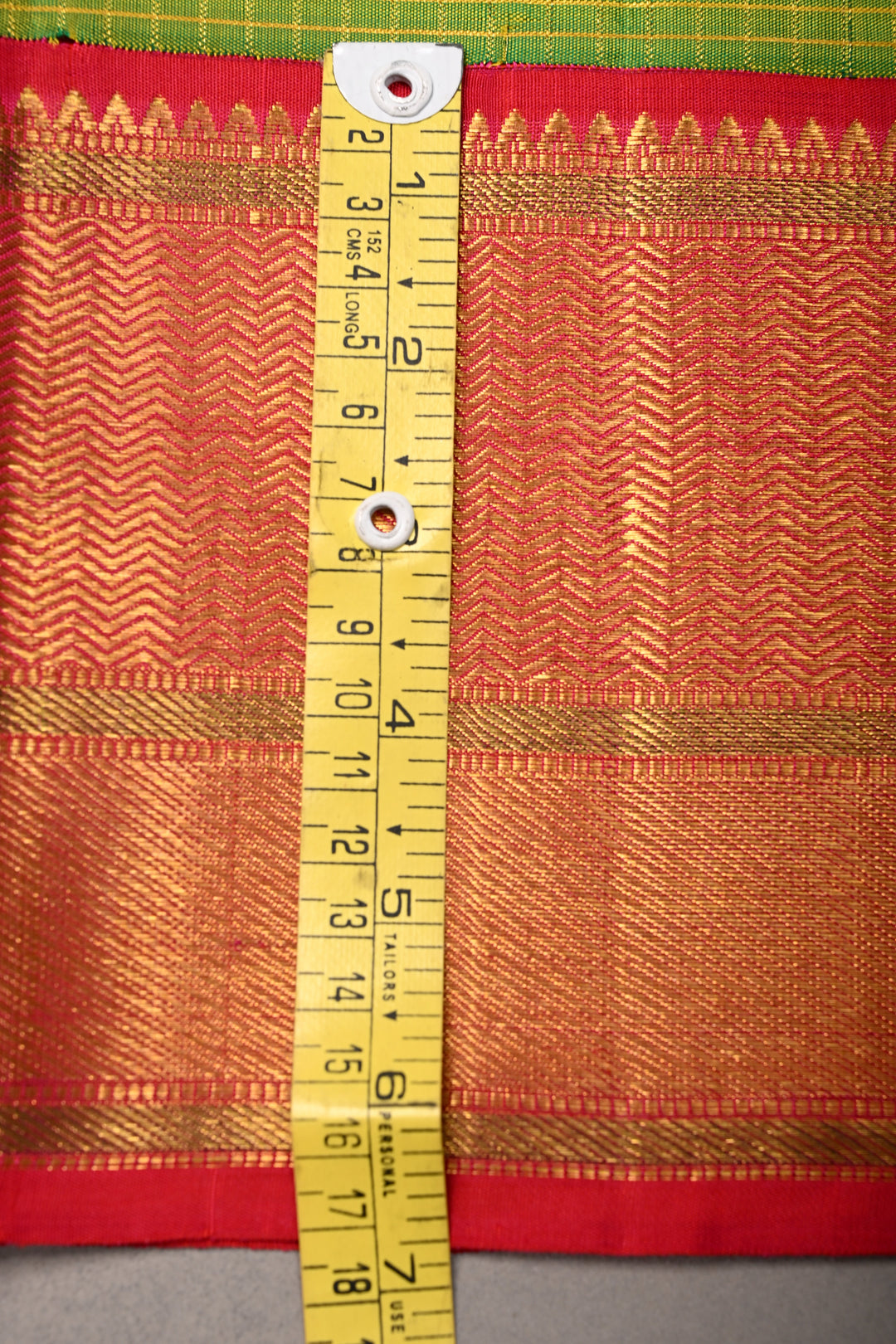 Chartreuse Korvai Kanjivaram Pure Silk Saree with Podi-Kattam Zari Checks and Contrast Zari Border | SILK MARK CERTIFIED | SHOBITAM