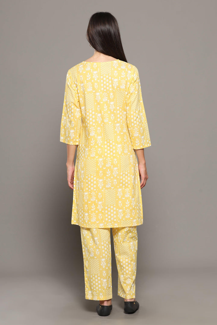 Citrus Cotton Printed Loungewear Co-ord Set | SHOBITAM