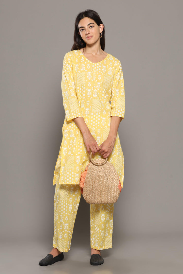 Citrus Cotton Printed Loungewear Co-ord Set | SHOBITAM