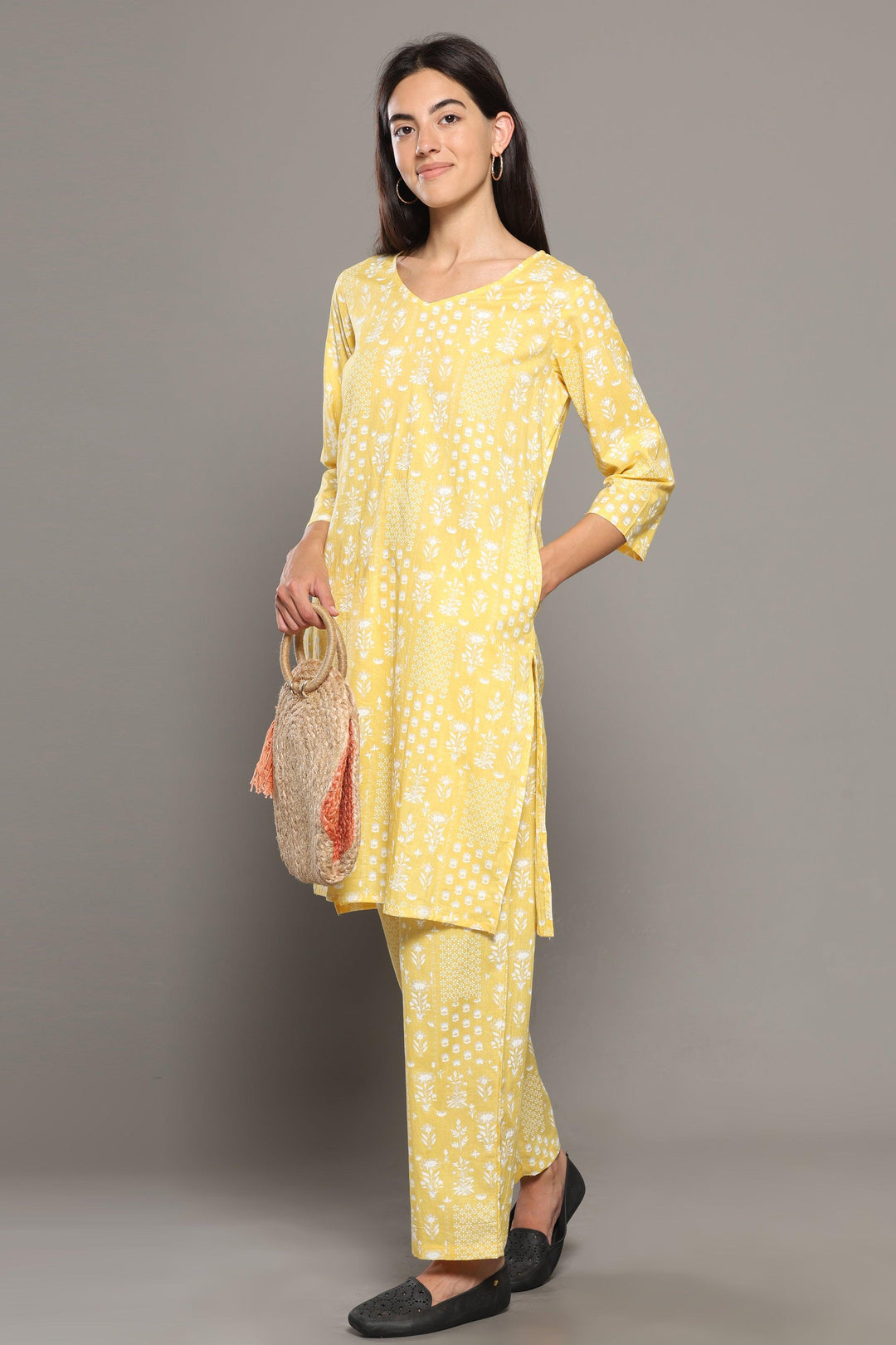 Citrus Cotton Printed Loungewear Co-ord Set | SHOBITAM