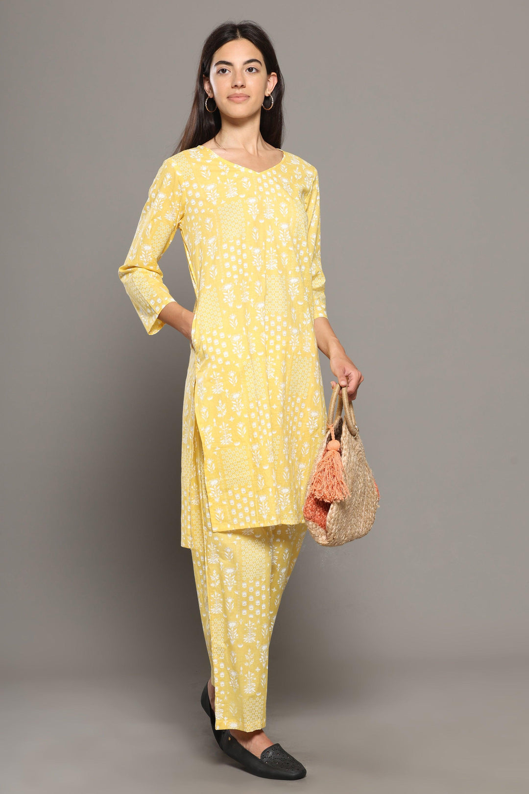 Citrus Cotton Printed Loungewear Co-ord Set | SHOBITAM