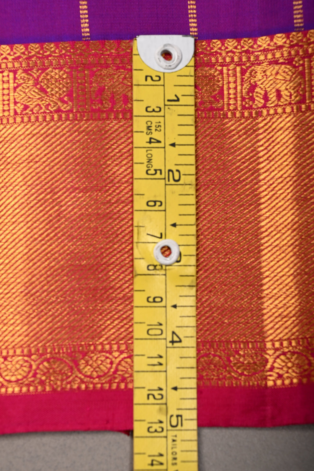 Purple Dual Tone Zari Checks on Pure Kanjivaram Silk Saree with Zari Buttas and Contrast Zari Border | SILK MARK CERTIFIED | SHOBITAM