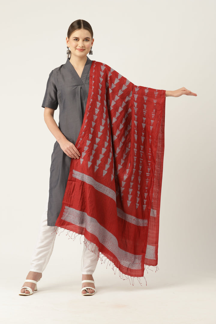 Hand Woven Shibori Silk Dupatta | SHOBITAM