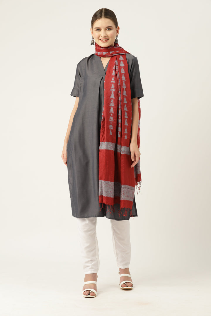 Hand Woven Shibori Silk Dupatta | SHOBITAM