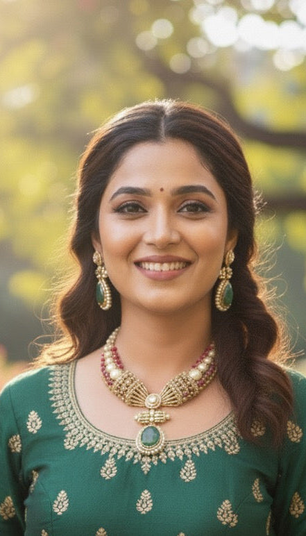 Meenakari Gold Plated Necklace Set | SHOBITAM