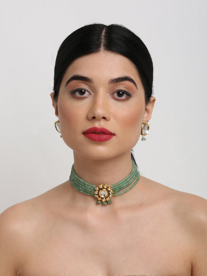 Kundan Choker with Studs | SHOBITAM