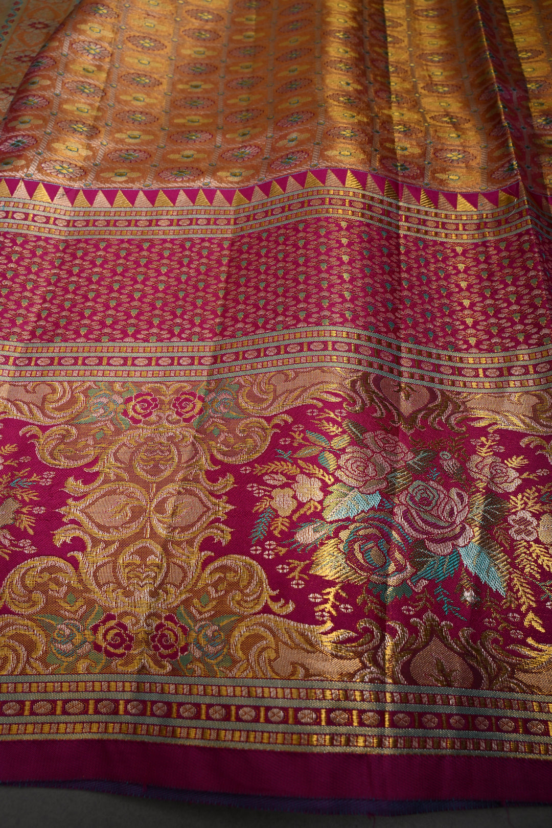 High Fashion Pure Kanjiavaram Meenakari Tissue Brocade Saree in Lavender | SILK MARK CERTIFIED
