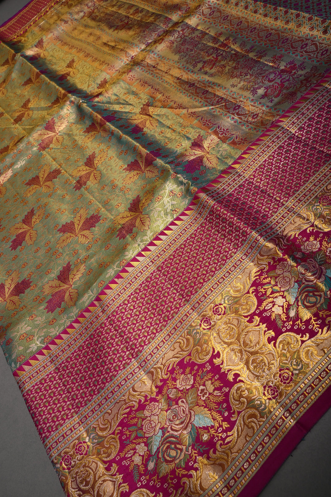 High Fashion Pure Kanjiavaram Meenakari Tissue Brocade Saree in Lavender | SILK MARK CERTIFIED