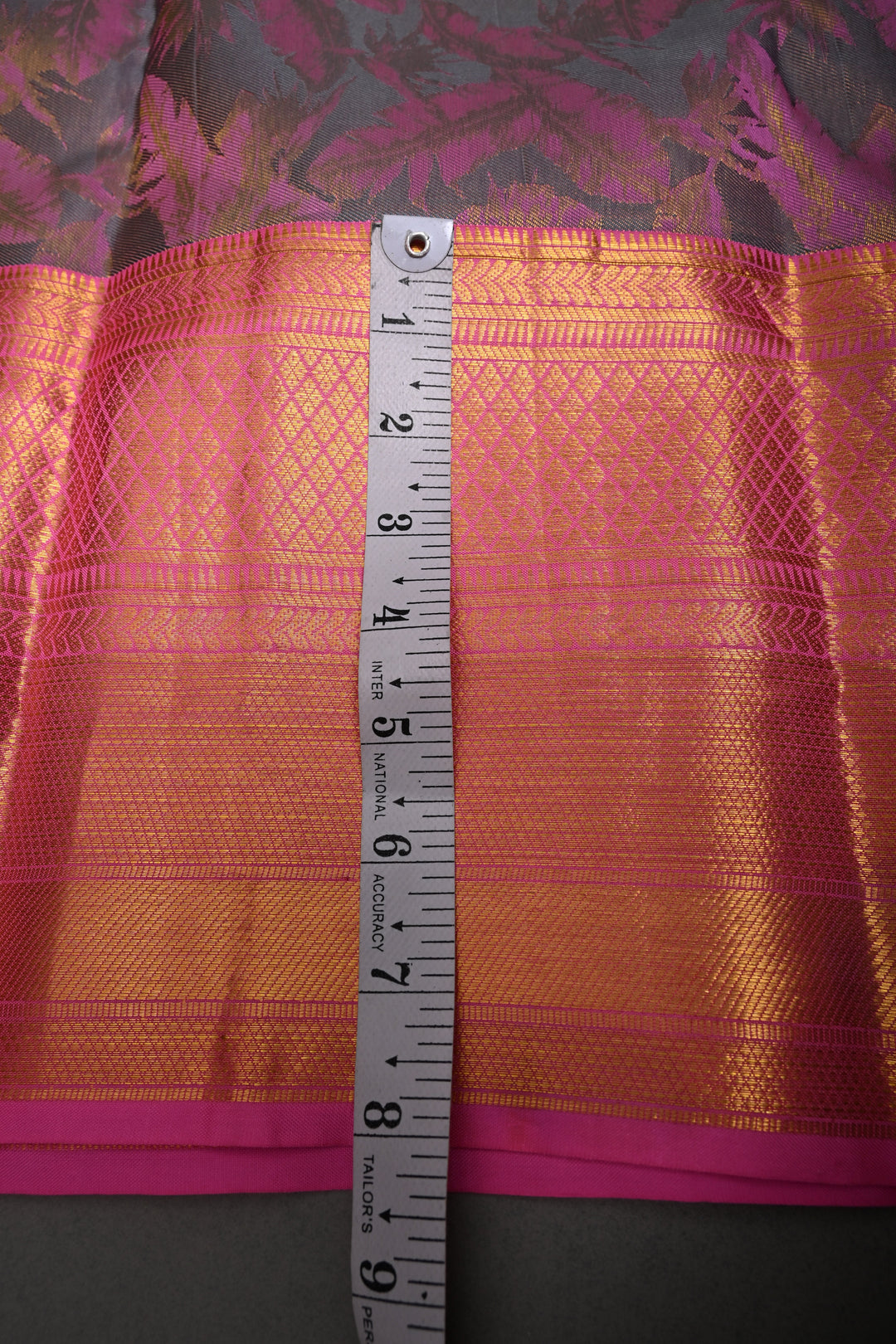 Contemporary Dusty Lavender-Pink Pure Kanjivaram Silk Saree with Leaves Foliage Design and Zari Border | SILK MARK CERTIFIED | SHOBITAM