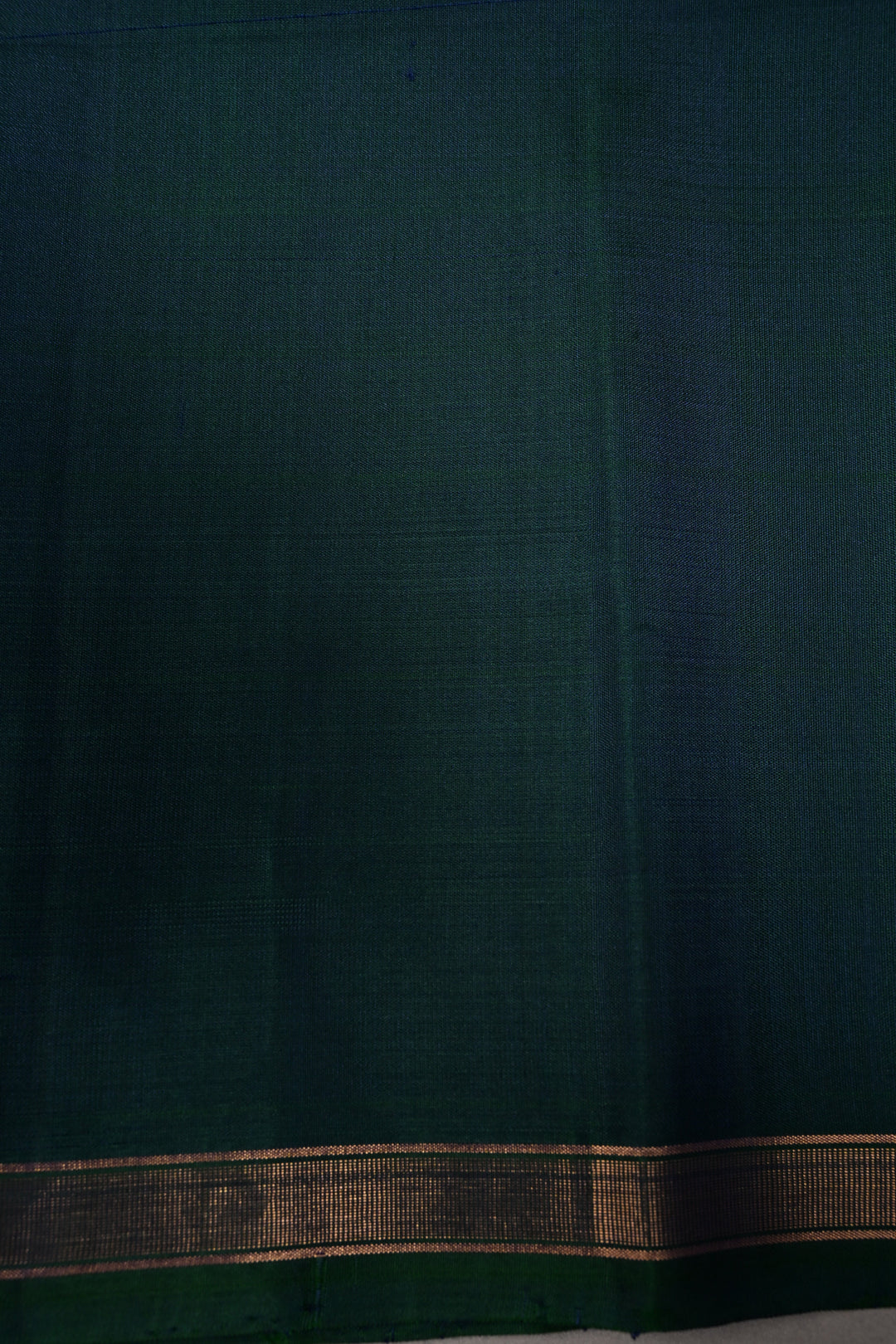 Peacock Blue-Green Dual Tone Kanjivaram Soft Silk Saree with Deer Antique Zari Buttas and Minimal Zari Border | SILK MARK CERTIFIED | SHOBITAM