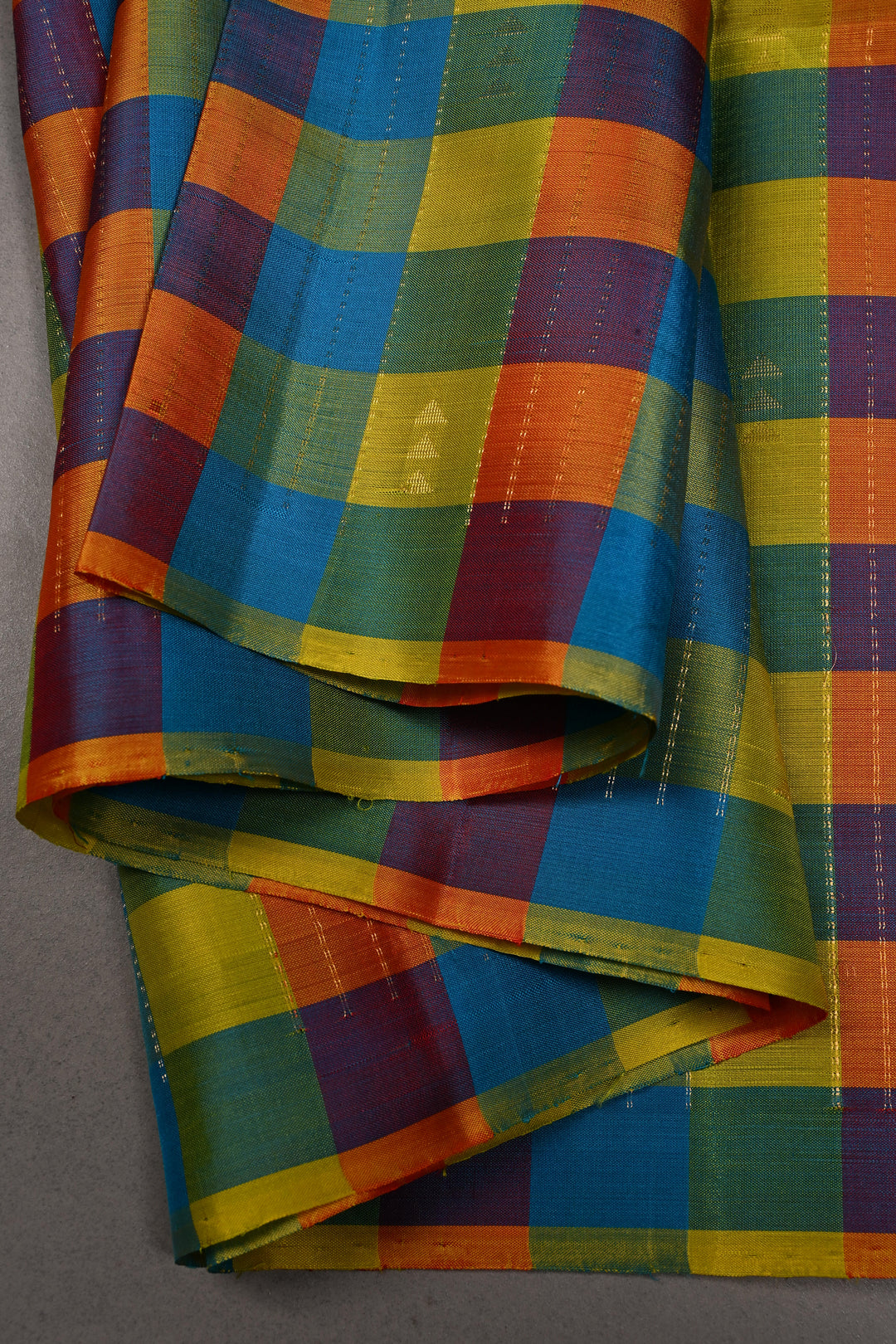 Multicolor Pallum Pazhamum Kanjivaram Soft Silk Saree with Zari Stripes and Muted Zari Buttas | SILK MARK CERTIFIED | SHOBITAM