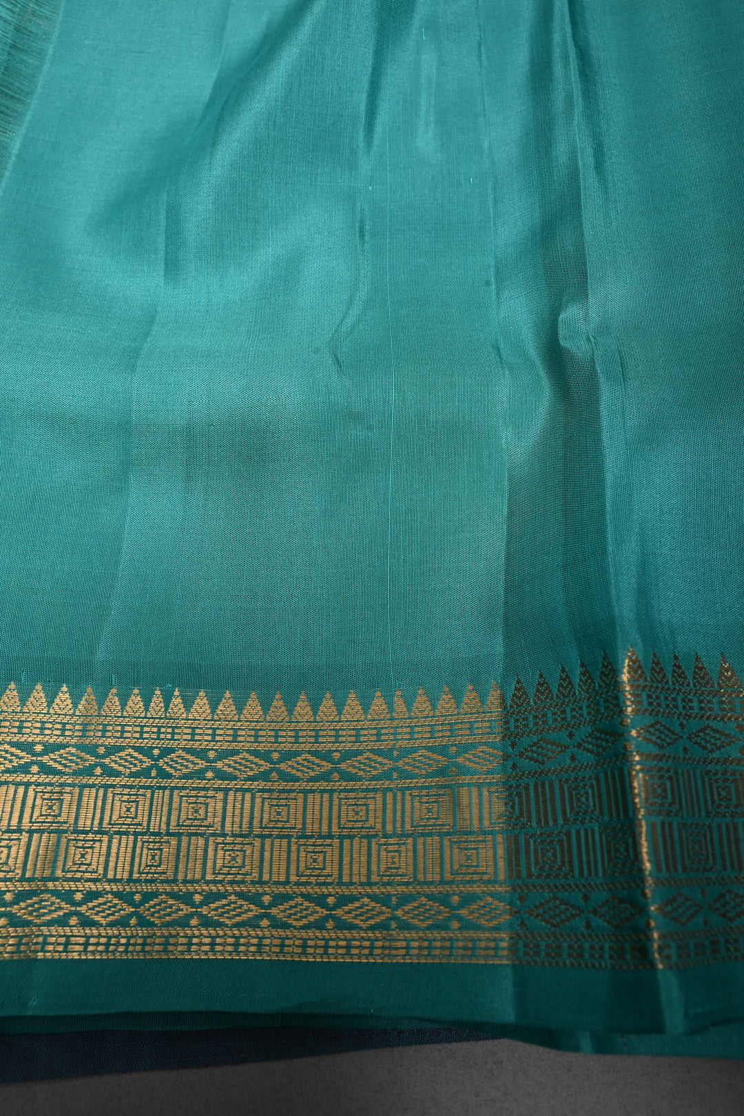 Mustard Yellow Handloom Silk by Tencel Saree with Muted Geometric Vertical Stripes and Contrast Zari Boder | SHOBITAM