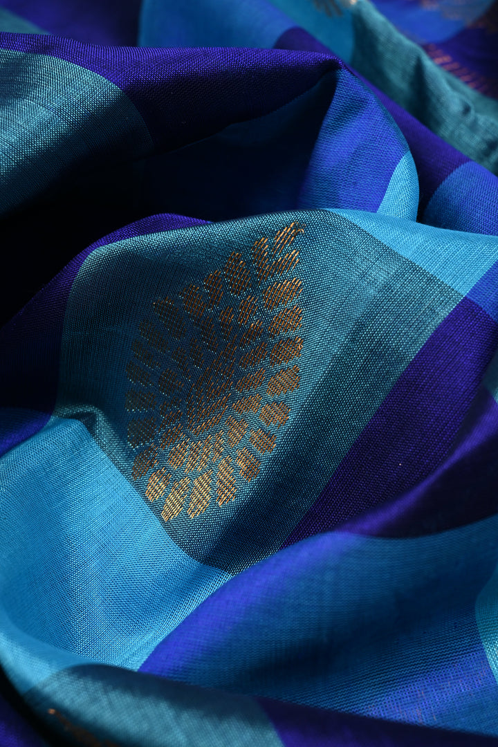 Multicolor Palum Pazhamum Kanchi Silk Cotton Saree with Zari Buttas and Zari Border