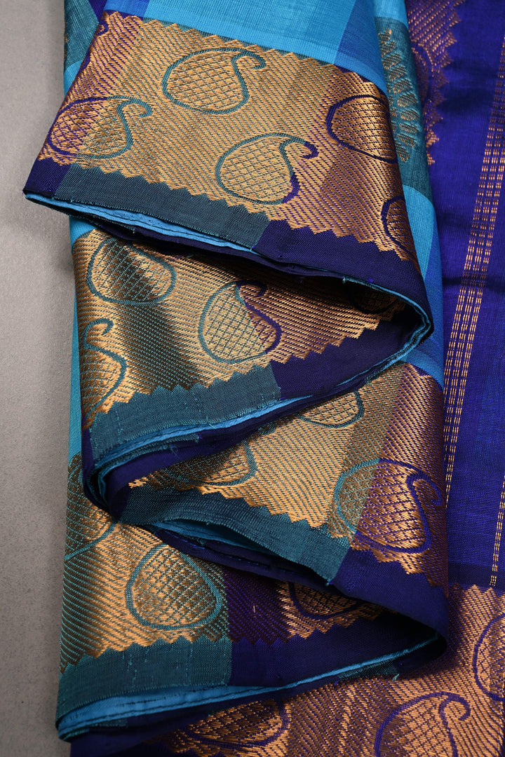 Multicolor Palum Pazhamum Kanchi Silk Cotton Saree with Zari Buttas and Zari Border
