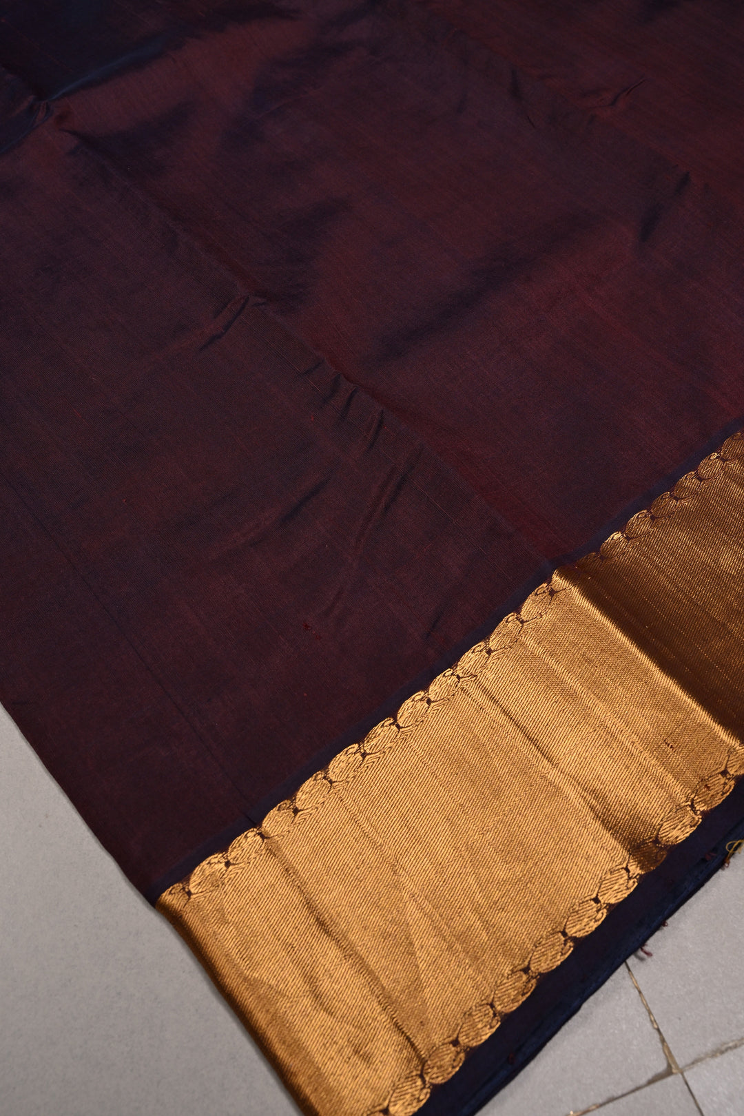 Kanchana Dual tone Kanchi Silk Cotton 100% Handloom Saree with Zari Border | SHOBITAM