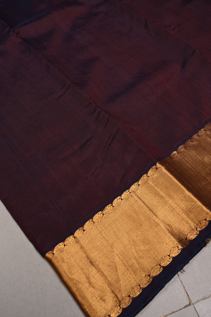 Kanchana Dual tone Kanchi Silk Cotton 100% Handloom Saree with Zari Border | SHOBITAM