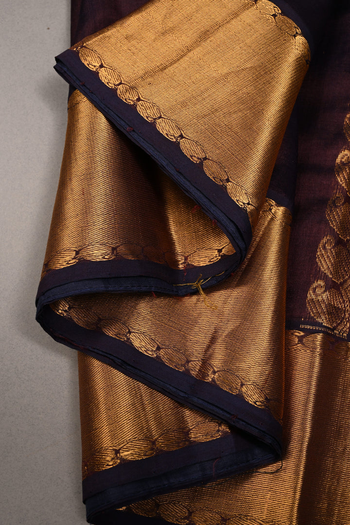 Kanchana Dual tone Kanchi Silk Cotton 100% Handloom Saree with Zari Border | SHOBITAM