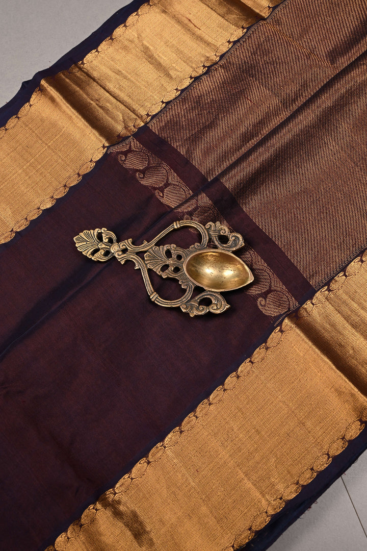 Kanchana Dual tone Kanchi Silk Cotton 100% Handloom Saree with Zari Border | SHOBITAM