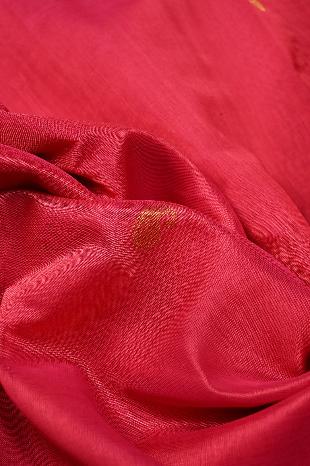 French Rose Kanchi Silk Cotton 100% Handloom Saree with Paisley Zari Buttas and Zari Border | SHOBITAM