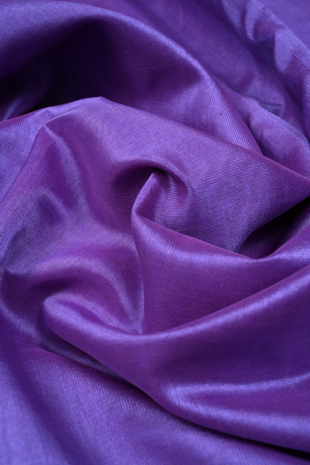 Lavender Dual Tone Kanchi Silk Cotton Handloom Saree with Contrast Paisley Zari Border | SHOBITAM