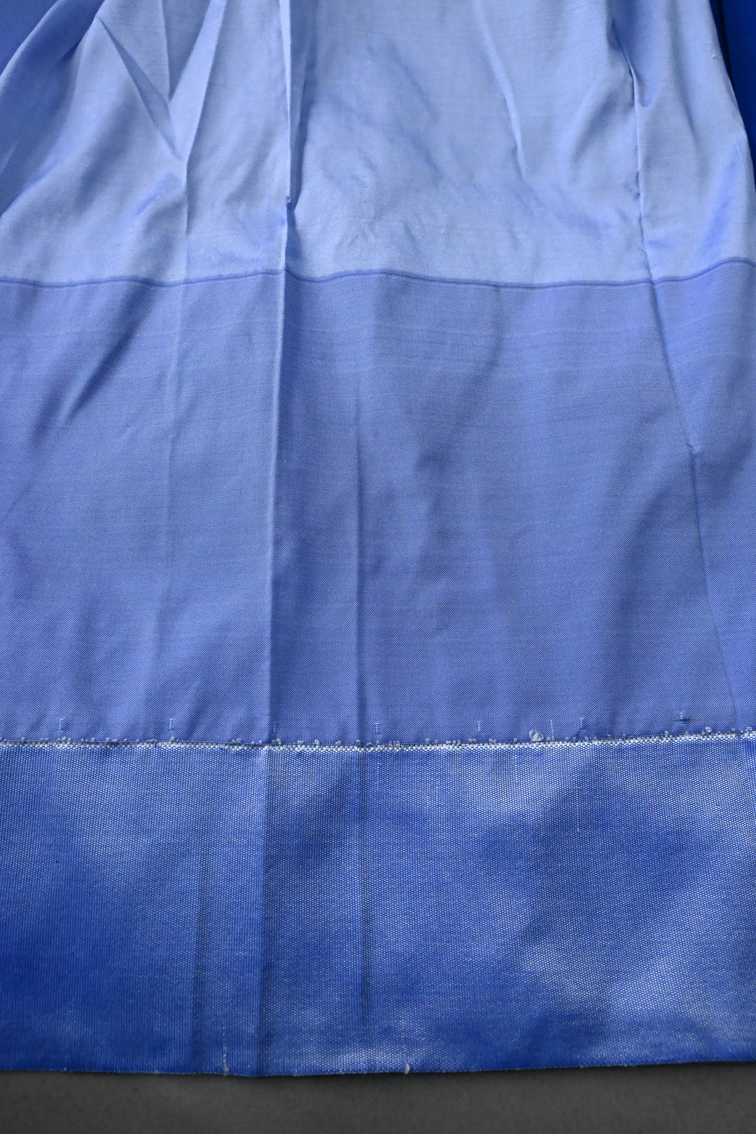 Royal Blue Zariless Ilkal Weave Art Silk Bagalkote Saree with Resham Veldhari Horizontal Stripes and Contrast Temple Border | SHOBITAM