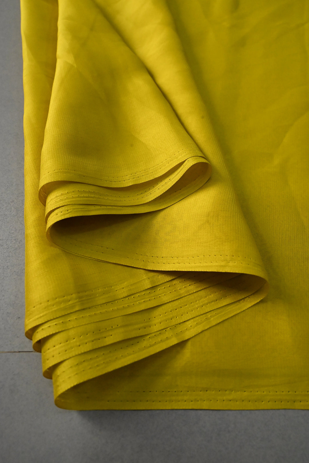 Mustard Yellow Shimmer Georgette Saree with Floral Handpainted , No Blouse Piece | SHOBITAM
