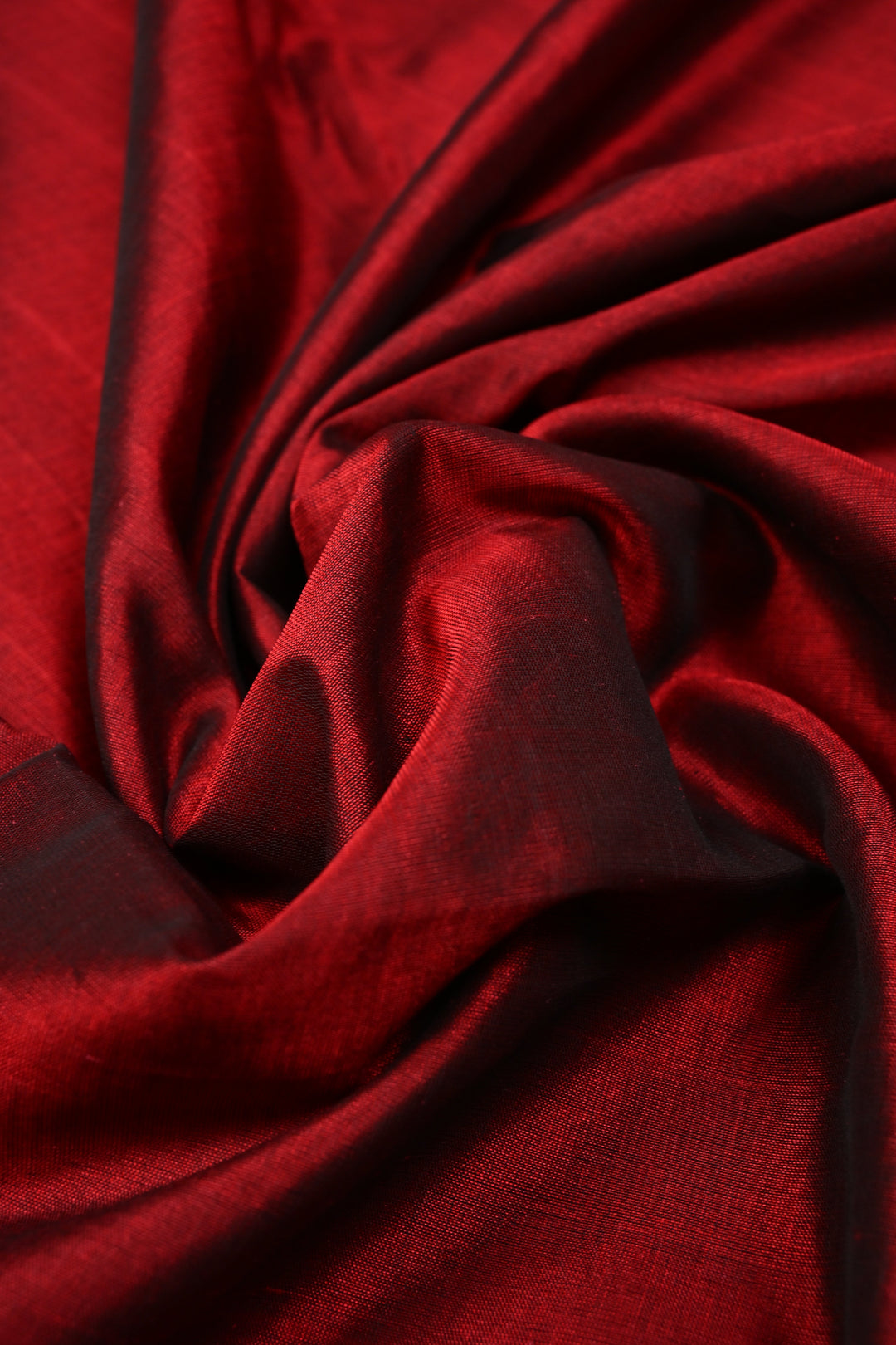 Maroon-Black Dual Tone Kanchi Silk Cotton Handloom Saree with Paisley Tissue Zari Border | SHOBITAM
