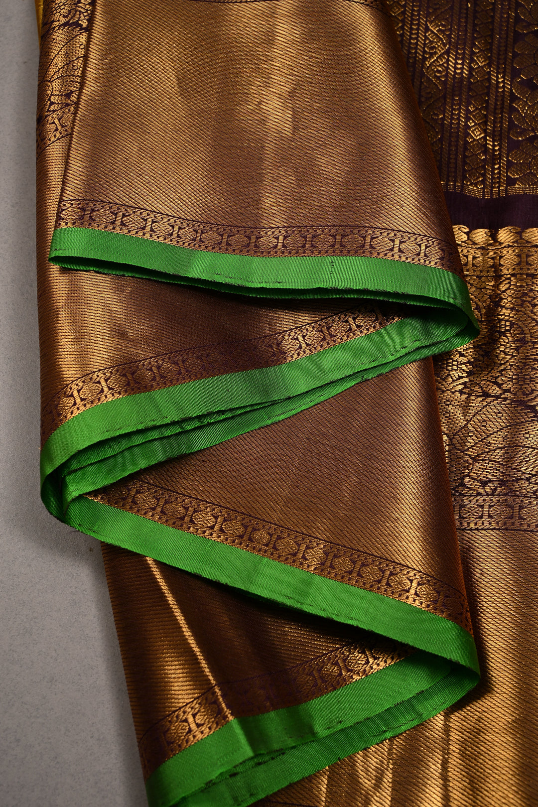 Methi Yellow Gadwal Silk Saree with Peacock-Elephant Brocade and Contrast Wide Zari Border | SILK MARK CERTIFIED | SHOBITAM