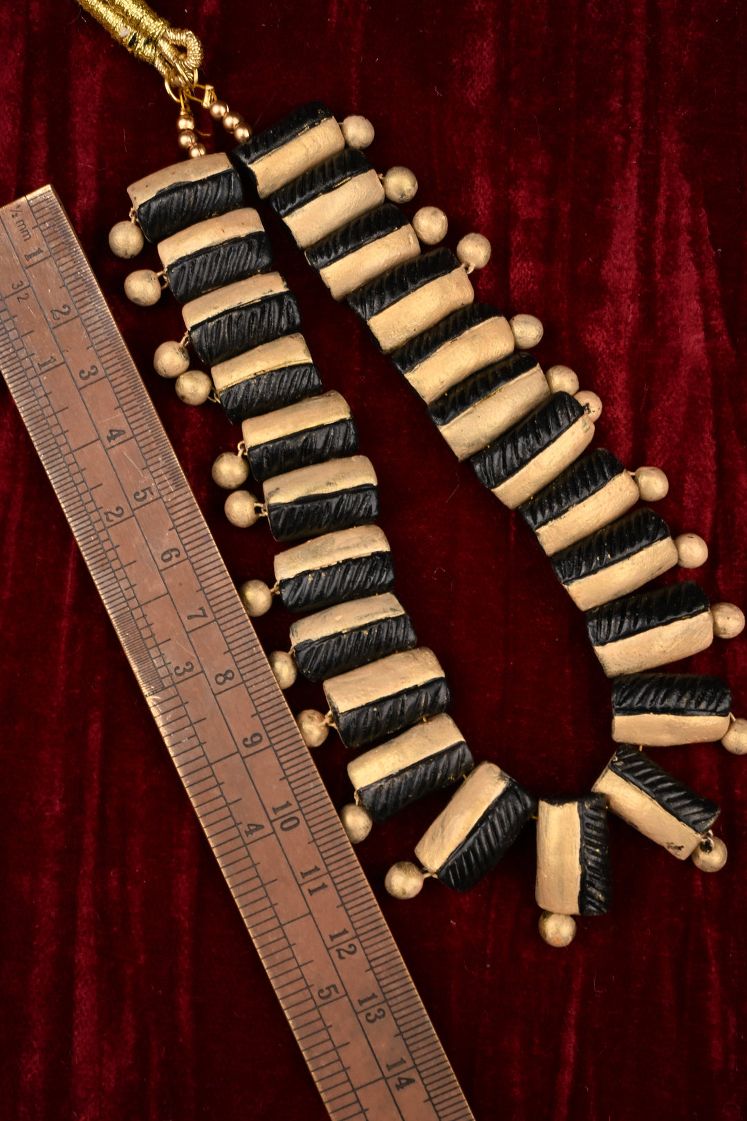 Terracotta Handmade Black And Beige Statement Jewelry Set| SHOBITAM