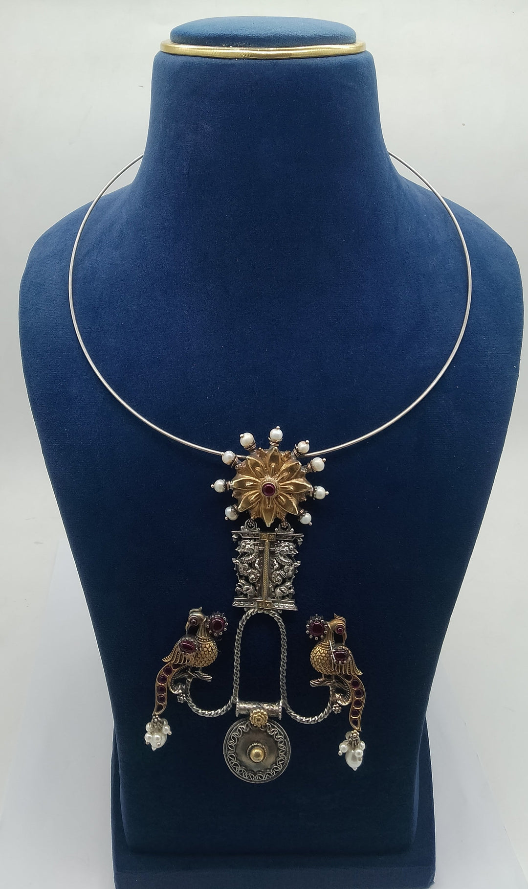 92.5 Silver Peacock Pendant Necklace | SHOBITAM