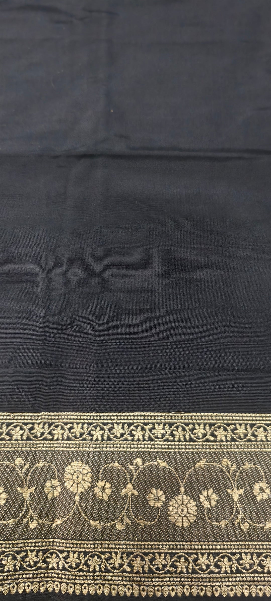 Black Banarasi Katan Silk Saree with Meenakari Zari Buttas and Minimal Zari Border | SILK MARK CERTIFIED | SHOBITAM
