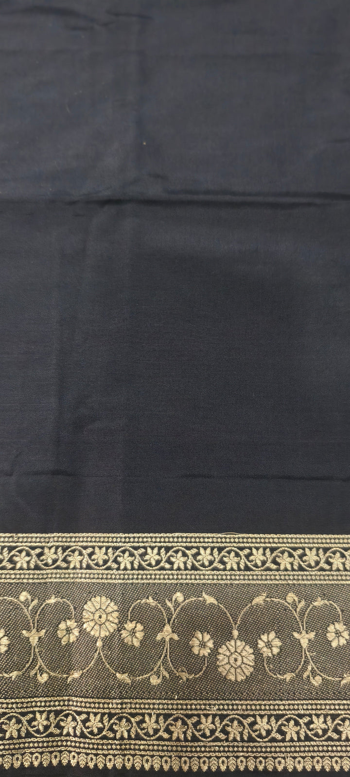 Black Banarasi Katan Silk Saree with Meenakari Zari Buttas and Minimal Zari Border | SILK MARK CERTIFIED | SHOBITAM