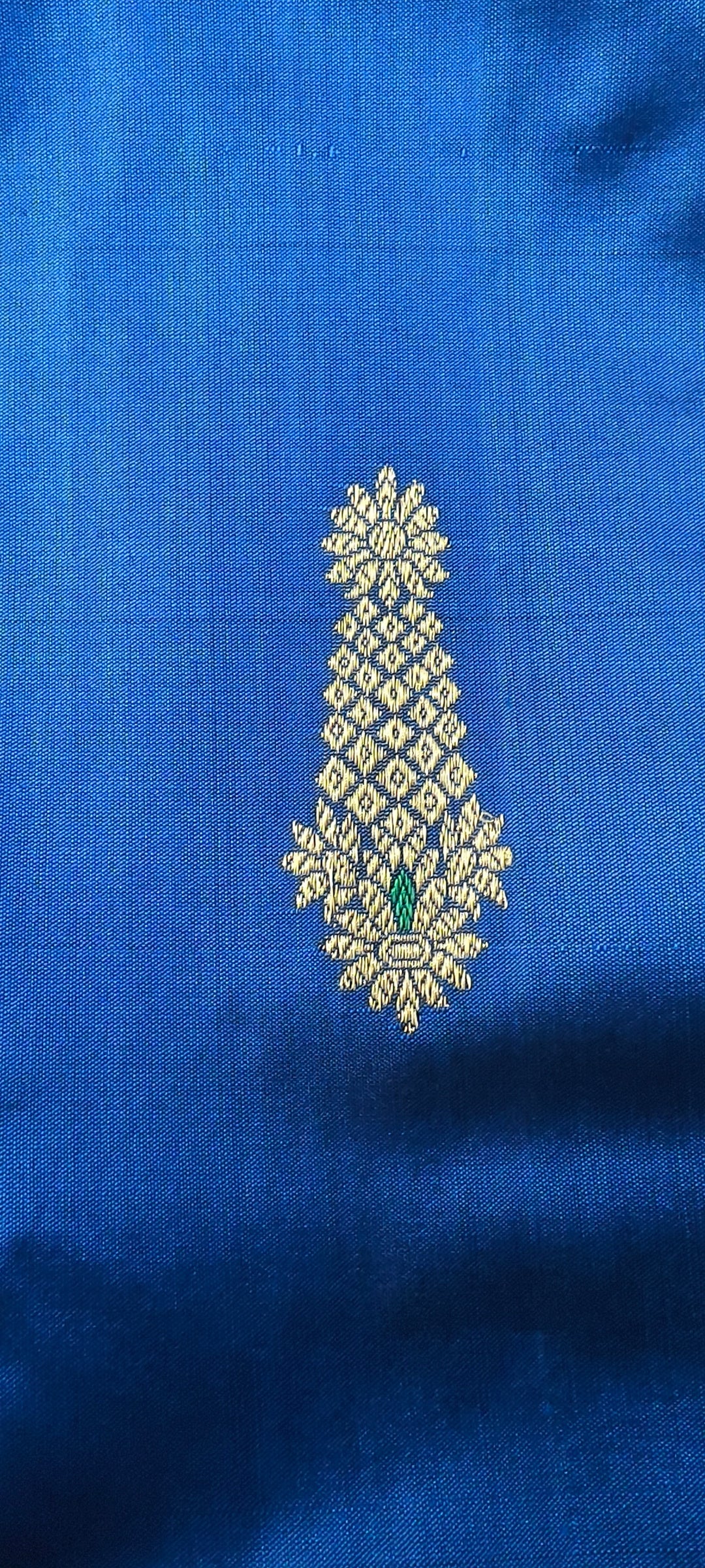 Navy Blue Banarasi Katan Silk Saree with Meenakari Zari Buttas and Minimal Zari Border | SILK MARK CERTIFIED | SHOBITAM