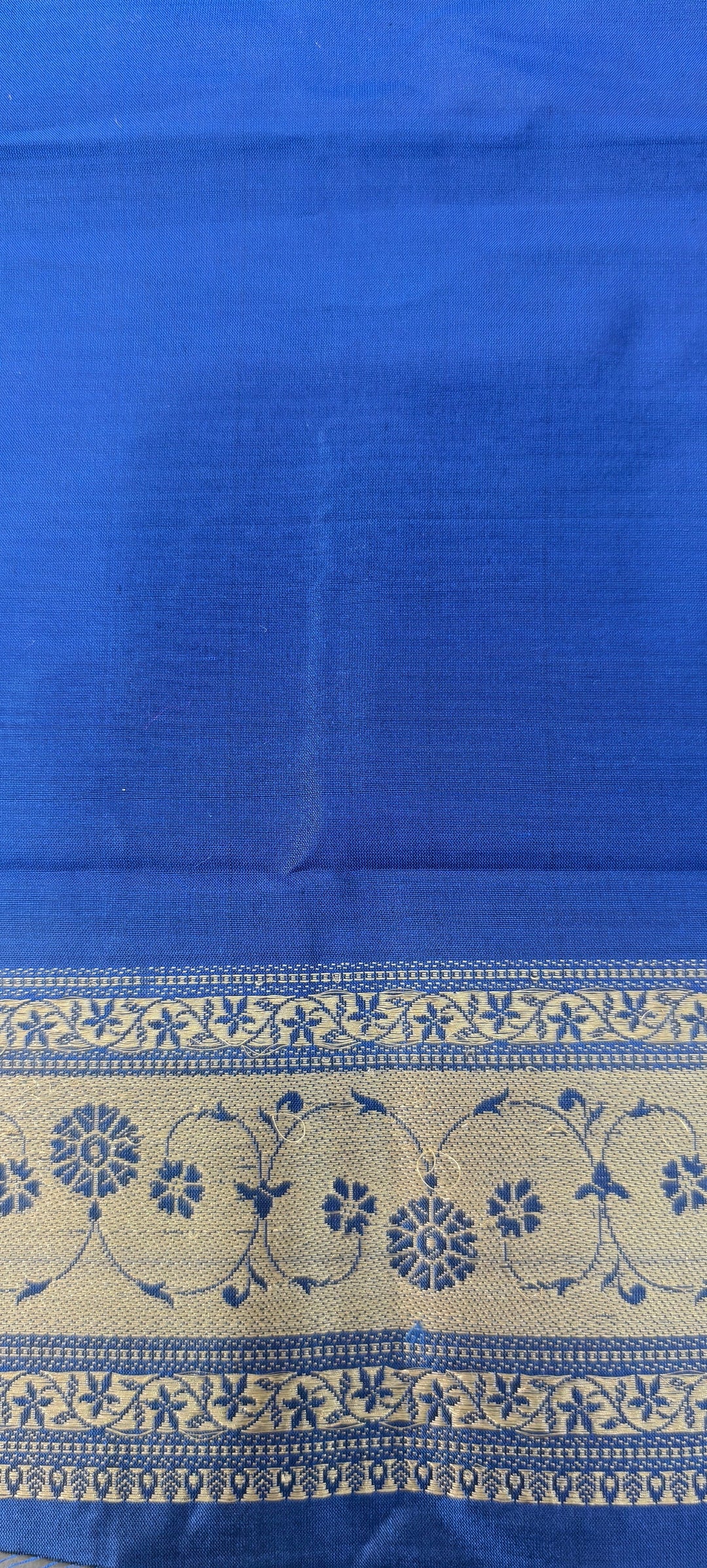 Navy Blue Banarasi Katan Silk Saree with Meenakari Zari Buttas and Minimal Zari Border | SILK MARK CERTIFIED | SHOBITAM