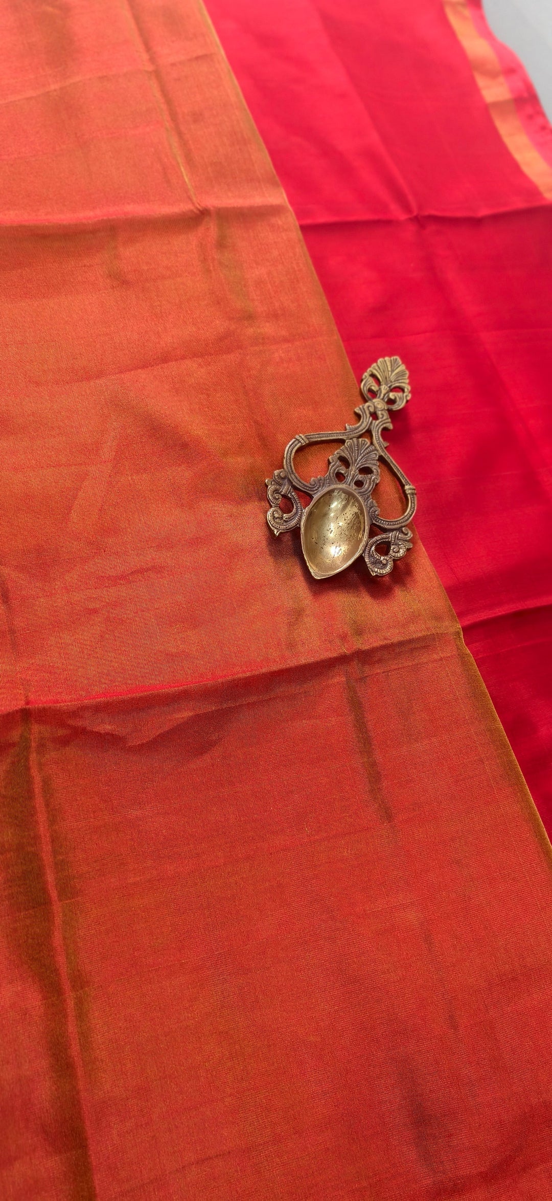 Blood Red Uppada Handloom Silk Saree with Tissue Skirt Border | SILK MARK CERTIFIED | SHOBITAM
