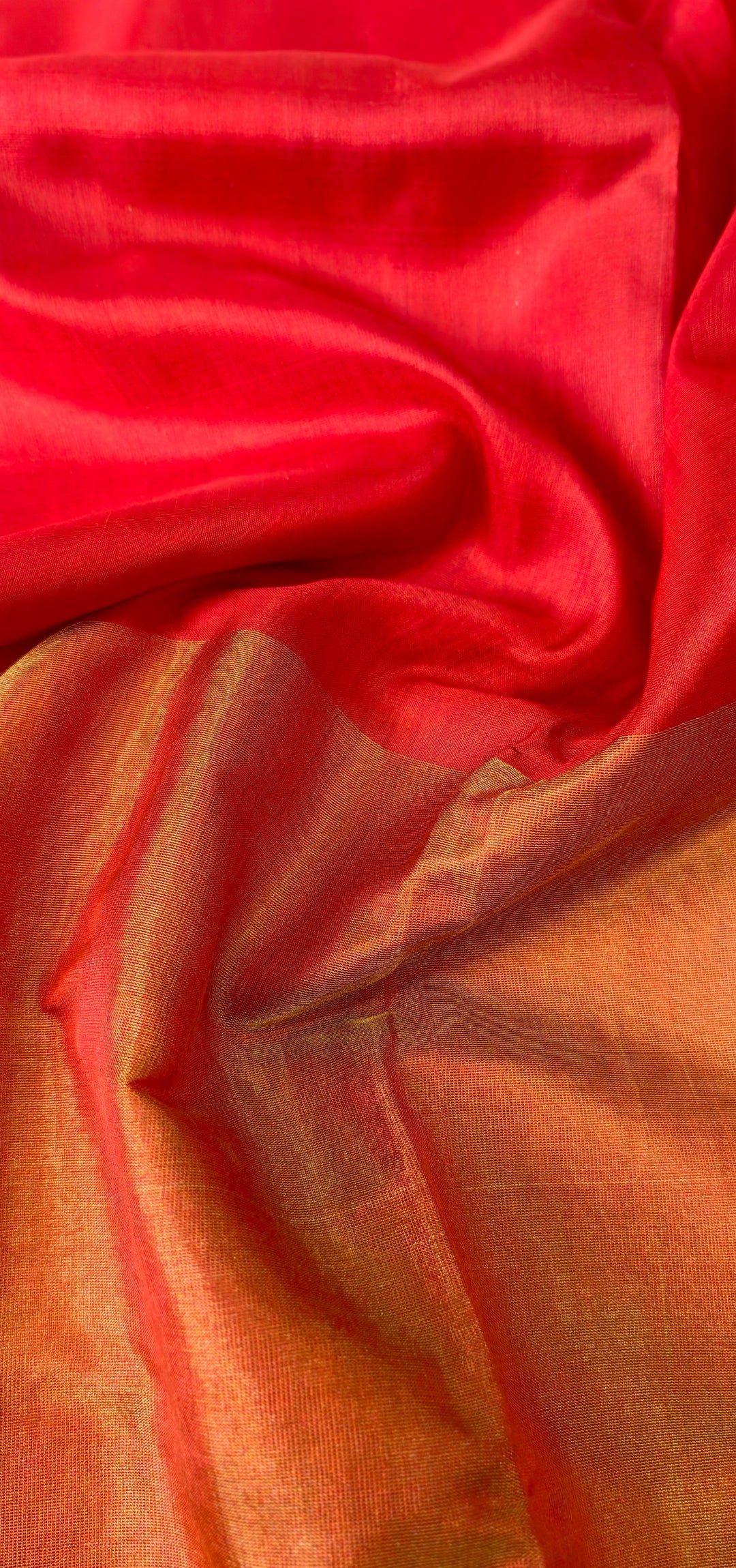 Blood Red Uppada Handloom Silk Saree with Tissue Skirt Border | SILK MARK CERTIFIED | SHOBITAM