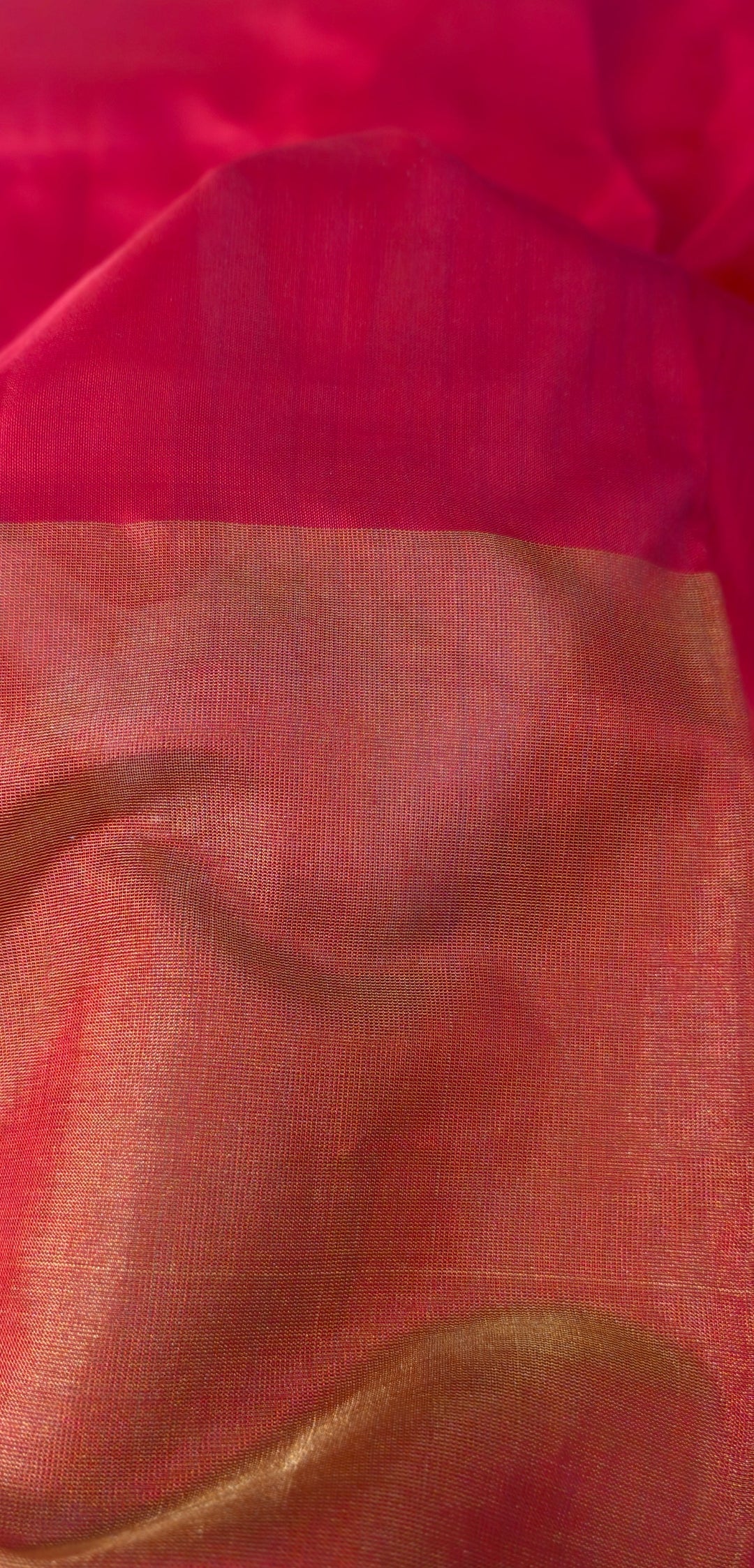 Blood Red Uppada Handloom Silk Saree with Tissue Skirt Border | SILK MARK CERTIFIED | SHOBITAM