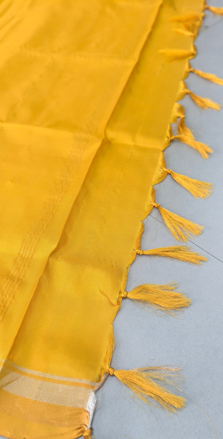 Bottle Green Uppada Handloom Silk Saree with Contrast Minimal Border and Pallu | SILK MARK CERTIFIED | SHOBITAM