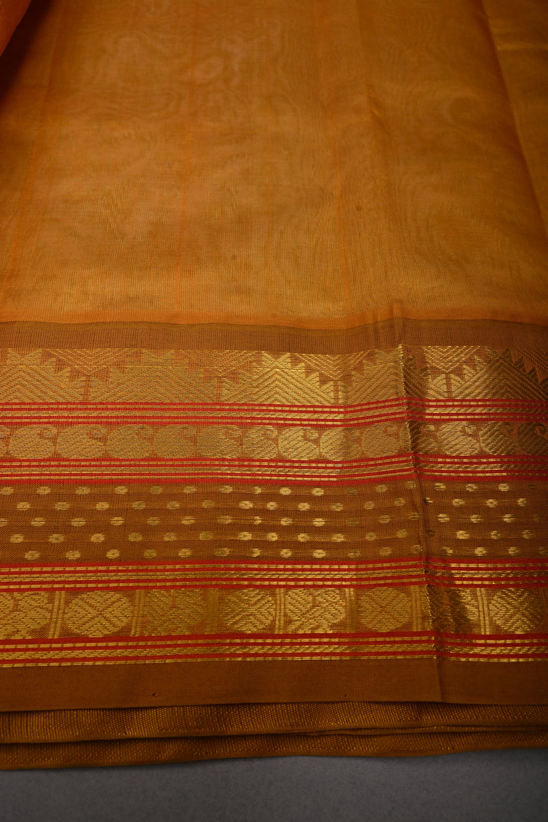 Mint Green Koravi Kanchi Silk Cotton 100% Handloom Saree with Contrast Zari Border | SHOBITAM